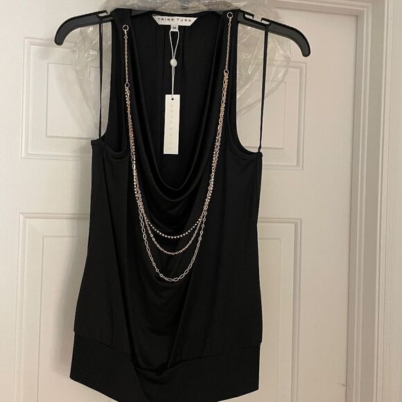 NWT TRINA TURK VANDA SULTRY SLEEVELESS TOP SIZE M - Picture 5 of 7